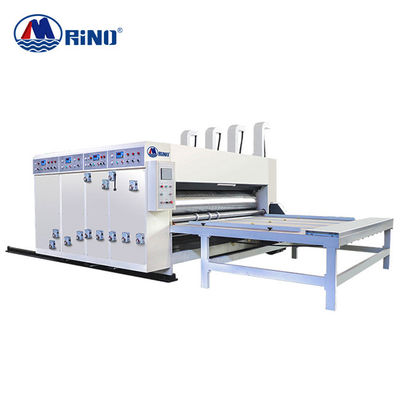3 Color Carton Box Flexo Printing Machine Chain Drive Feeding With Die Cutting slotter